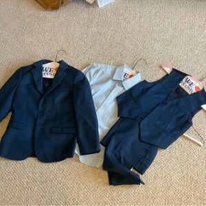 Navy Blue Kids Matching Suit Set